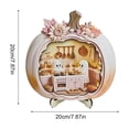 thumbnail image 3 of Dalxymotic Halloween Ghost Pumpkin Light, Fall Miniature Pumpkin Dollhouse Decor, Desktop Decoration Gift, Mini House Decor, Halloween Ornament for Desktop, Shelf, Mantel, Office, 3 of 6