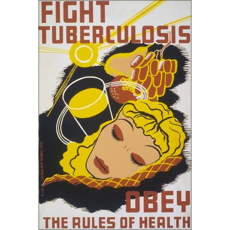 24"x36" Gallery Poster, Fight tuberculosis Works Progress Administration 1936-1941