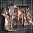 thumbnail image 4 of Conjunto de pantalones cortos lisos para hombre, trajes deportivos, camisetas gráficas, conjuntos de camisetas cortas para hombre, estampado de dos piezas, estilo coreano 2024, trajes para exteriores, 4 of 5