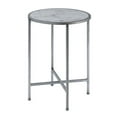 thumbnail image 3 of Pemberly Row Faux Marble Round End Table with Silver Metal Frame, 3 of 5