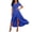 Blue plus size maxi dress a1, variant on Women Plus Size V Neck Short Sleeve High Low Wrap Flowy Maxi Dress Solid Boho Casual Beach Vacation Sundress, Black 2XL