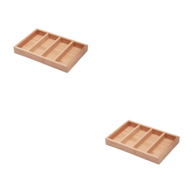 kurtrusly Wood Made Storage Box Large Capacity And Wide Display Space Glasses Box Organizer Glasses Display Tray 4 Slots 2Set