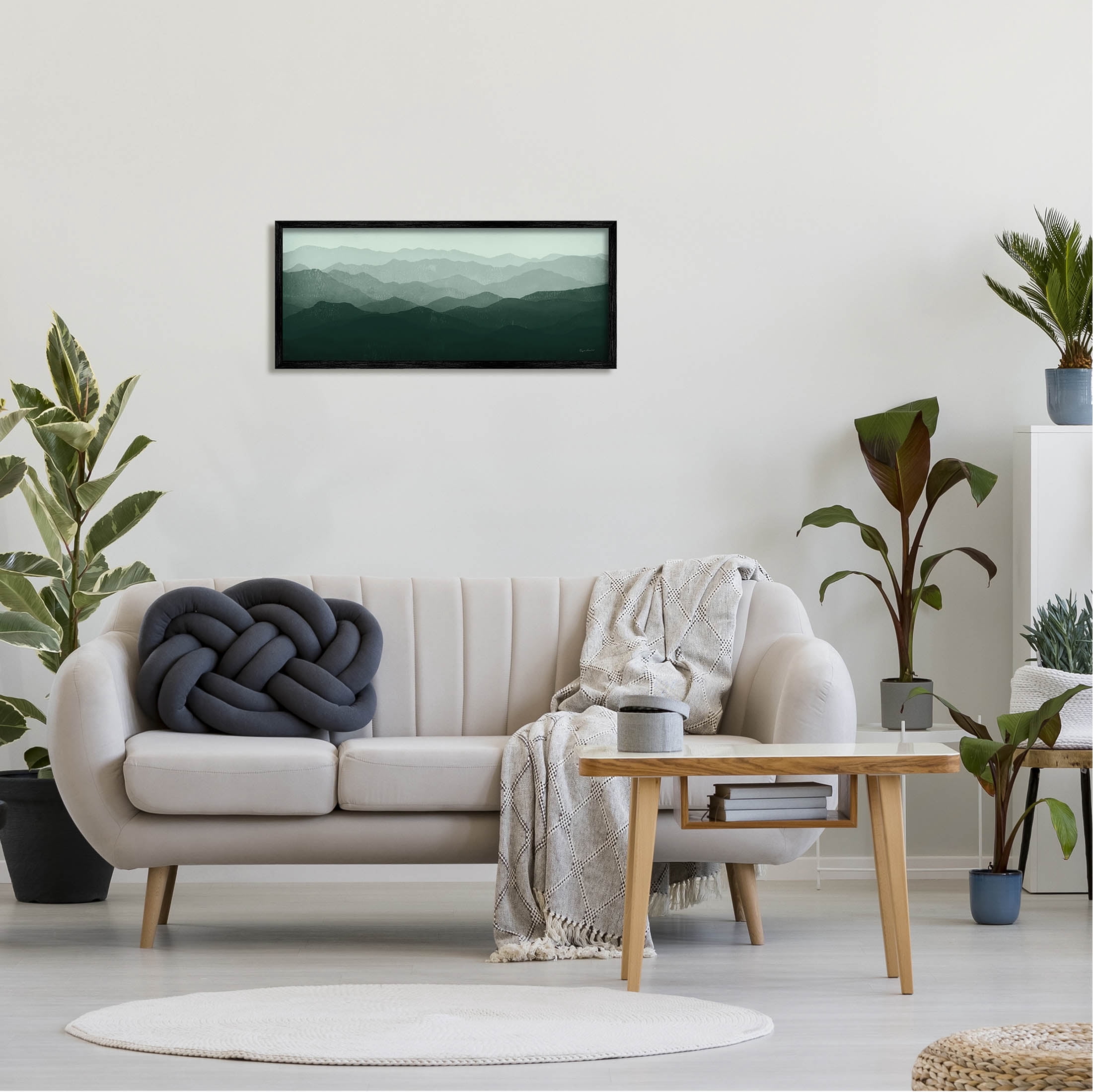 Stupell Industries Foggy Panoramic Mountain Range Photograph Black Framed Art Print Wall Art, Design by Ryan Fowler