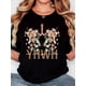 thumbnail image 1 of Playera Deportiva Manga Corta Mujer Dry-FitWomen's "Love Heart Flower YHWH" Graphic T-Shirt - Retro Minimalist Design, Black Crew Neck Tee with Floral & Golden Letter Print, Casual Comfort Fit, Shor, 1 of 7