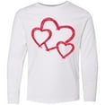 thumbnail image 3 of Inktastic Three Red Hearts Long Sleeve Youth T-Shirt, 3 of 5