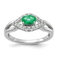 thumbnail image 3 of 14K White Gold Diamond & Emerald Ring Size 7, 3 of 6