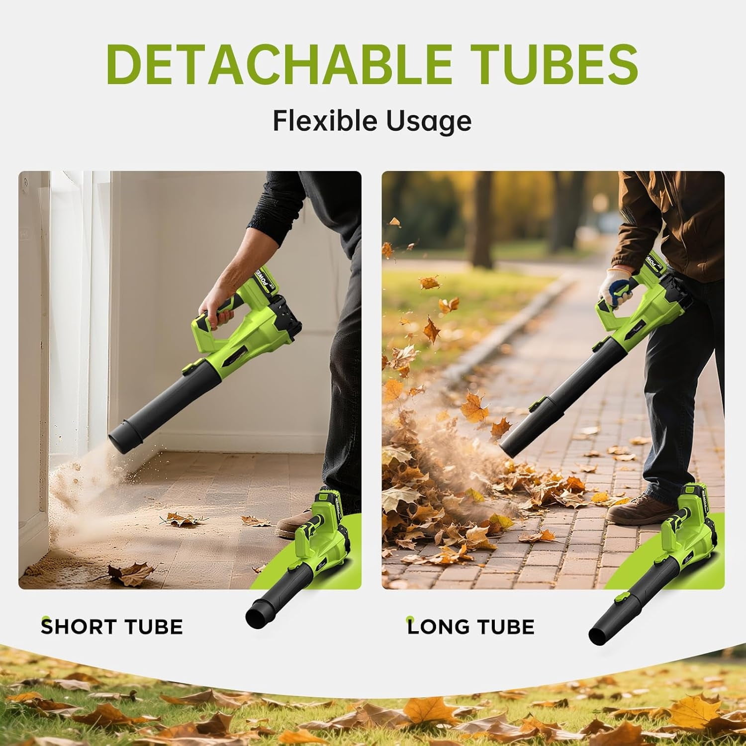 TH SIXCRAFTSMEN 21V Cordless Leaf Blower - 2 Batteries & Fast Charger, 6-Speeds with Extension Tube for Patio