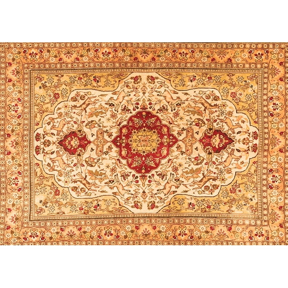 Ahgly Company Indoor Rectangle Persian Orange Traditional Area Rugs, 5' x 7'