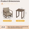 thumbnail image 6 of 3 Piece Outdoor Swivel Rocker Chair Set, 360° Swivel Rocking Patio Chairs with Side Table, Aluminum Frame, 6.5" Thick Cushions, 380 lbs Capacity for Porch, Deck, Backyard, Balcony, 6 of 9