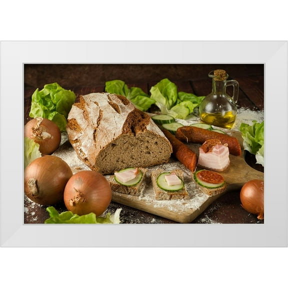 Nick, Noa 24x17 White Modern Wood Framed Museum Art Print Titled - Breakfast