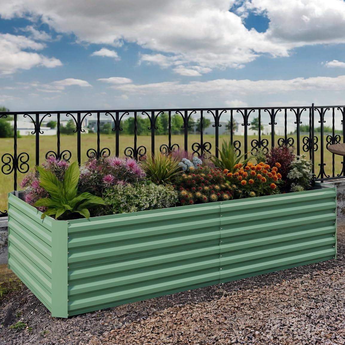 WildBreak Steel Raised Garden Bed, Square Shape, 8 x 4 x 2 feet, 2 Pack, Green