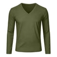 thumbnail image 4 of Kosheko Men's V-Neck Mesh Breathable Long-Sleeve Tee, Moisture Wicking Quick-Dry Fabric for gym practices Green M, 4 of 9