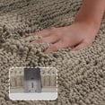 thumbnail image 2 of Non-Slip Soft Chenille Bath Mat High Water Absorbent for Bath Room/Kitchen Machine-Washable, Perfect for Doormats,Tub,Size 47" X 17",Striped Pattern,Taupe, 2 of 4