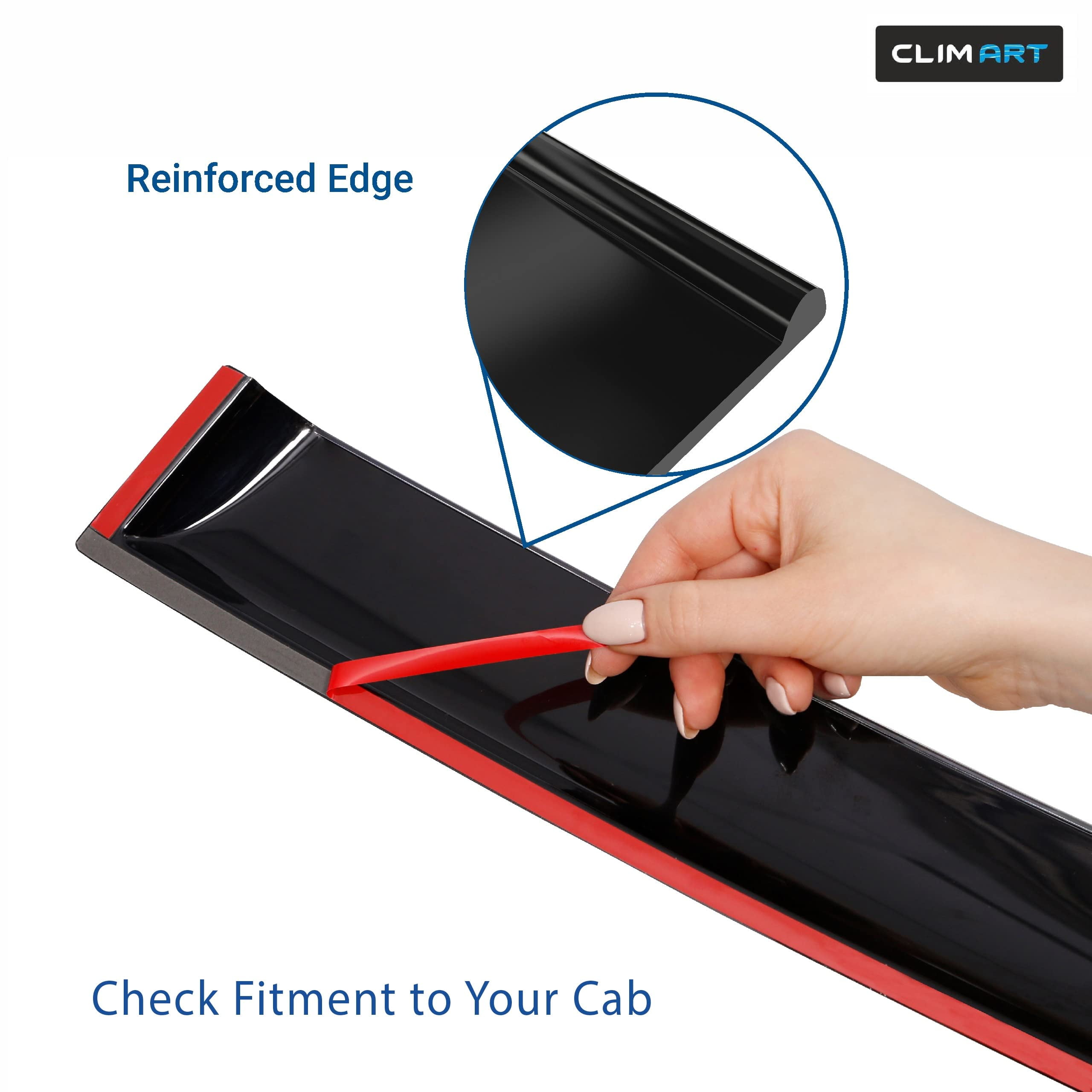CLIM ART Incredibly Durable Rain Guards for Dodge RAM 2500 3500 2019-2026 Crew Cab, Original Tape-on Window Deflectors, Vent Deflector, Vent Window Visors,Dark Smoke,Truck Accessories, 4pcs-409006LPv