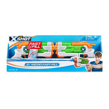 X-Shot Water Fast-Fill Micro Water Blaster Double Pack by ZURU Ages 3-99