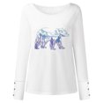 thumbnail image 4 of Qiopertar Mode Femmes Blouse Décontractée Imprimée Col Rond Manches Longues Pull Tops Liquidation Livraison Gratuite à Moins de 5$ jusqu'à 90 % de Réduction, 4 of 5