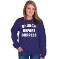 thumbnail image 4 of Brunch Before Burpees Funny Workout Women Plus Size Crewneck Sweatshirt Brisco Brands 4X, 4 of 6