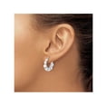 thumbnail image 3 of White Freshwater Cultured Pearl Hoop Earrings in Sterling Silver, 3 of 5