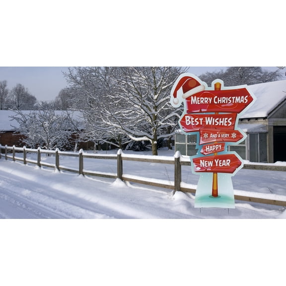 Holiday Directional Sign - OUTDOOR Yard Standee 60" x 45"