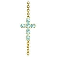 thumbnail image 2 of Galaxy Gold Aquamarine Cross Bracelet in 14k Yellow Gold, 2 of 3