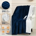 thumbnail image 2 of Sheet&Joy Heated Blanket Electric Navy Blue King - 100"x90" Heating Blanket King 10 Hours Auto-Off 8 Heat Level Over-Heat Protection Flannel Sherpa Electric ETL Certification, 2 of 8