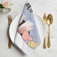 thumbnail image 2 of Happy Easter Cloth Napkins, Colorful Spring Eggs Haze Blue Wooden Washable and Reusable Dinner Napkins Set of 4, Table Napkin for Kitchen Party Birthday Wedding Hotel Housewarming 20"x20", 2 of 9