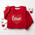 thumbnail image 5 of Hxshgdsn Womens Valentines Sweatshirt Cute Heart Graghic Crew Neck T Shirt Fleece Warm Tops Red 4 S, 5 of 5