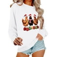 thumbnail image 2 of HOMBOM Vintage Sweatshirts for Women Christmas Crewneck Festive White Graphic Merry Adults Sweatshirt Cozy, 2 of 6
