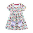 thumbnail image 1 of HNMKIU Robes d'Été pour Filles Robe à Manches Volantées pour Petites Filles de 2 à 7 Ans pour Fêtes et, 1 of 3