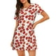 thumbnail image 1 of Fotbe Tomato Bata de Dormir para Mujer con Estampado, Camisón de Algodón de Manga Corta, Ropa de Dormir Casual, 1 of 6