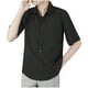 thumbnail image 1 of Camisa de Manga Corta de los Hombres con Botón, Raya Casual de Verano, Camisa de Cuello de Bolsillo Delgado, 1 of 9