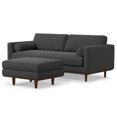 thumbnail image 4 of Simpli Home Morrison Mid-Century Modern 89 inch Wide Sofa with Ottoman Set in Charcoal Grey Tightly Woven Performance Fabric, 4 of 15