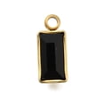 thumbnail image 2 of 1Set 304 Stainless Steel Rhinestone Pendants Rectangle Ion Plating(IP) Real 18K Gold Plated 12x5.2x3~3.5mm Hole: 1.6mm 10pcs/set, 2 of 4