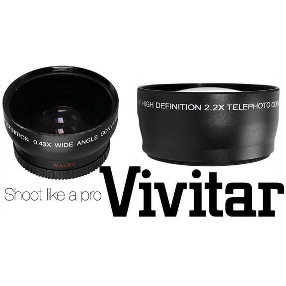 HD WIDE ANGLE & TELEPHOTO LENS (2-PC LENS KIT) for CANON EOS M EF-M 22mm STM KIT (43mm Compatible)