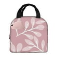thumbnail image 1 of ZNDUO Reusable Lunch Bag, Insulated Lunch Bag for Women Men - Pink Leaf Texture Tote Lunch Bag, Picnic School Work Office, 1 of 9