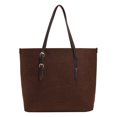 thumbnail image 2 of Bolso tote de color sólido con asa de PU para mujer Bolso con asa superior de gran capacidad (café) Tmvgtek Para estrenar, 2 of 9