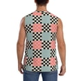 thumbnail image 4 of Balery Colorful Checkered Camisetas sin mangas para hombre, absorbe la humedad y protege contra el mal olor.-X-Large, 4 of 7