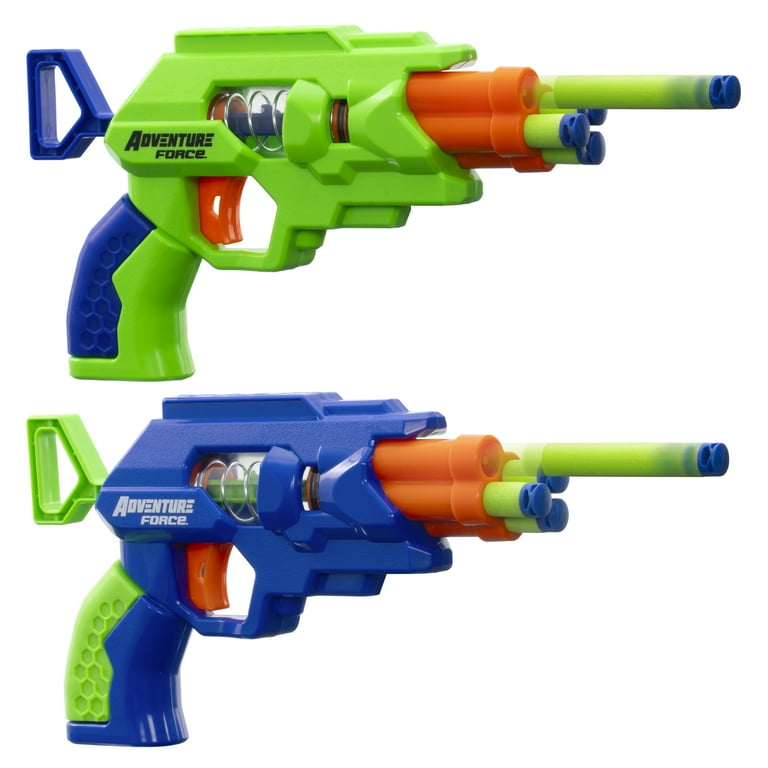 Adventure Force QuadStrike Blaster Set, Spring-Powered Auto