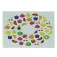 thumbnail image 1 of Fruit Cutting Board, Tasty Circle of Cartoon Natural Organic Food on Plain Background Print, Decorative Tempered Glass Cutting and Serving Board, in 3 Sizes, by Ambesonne, 1 of 2