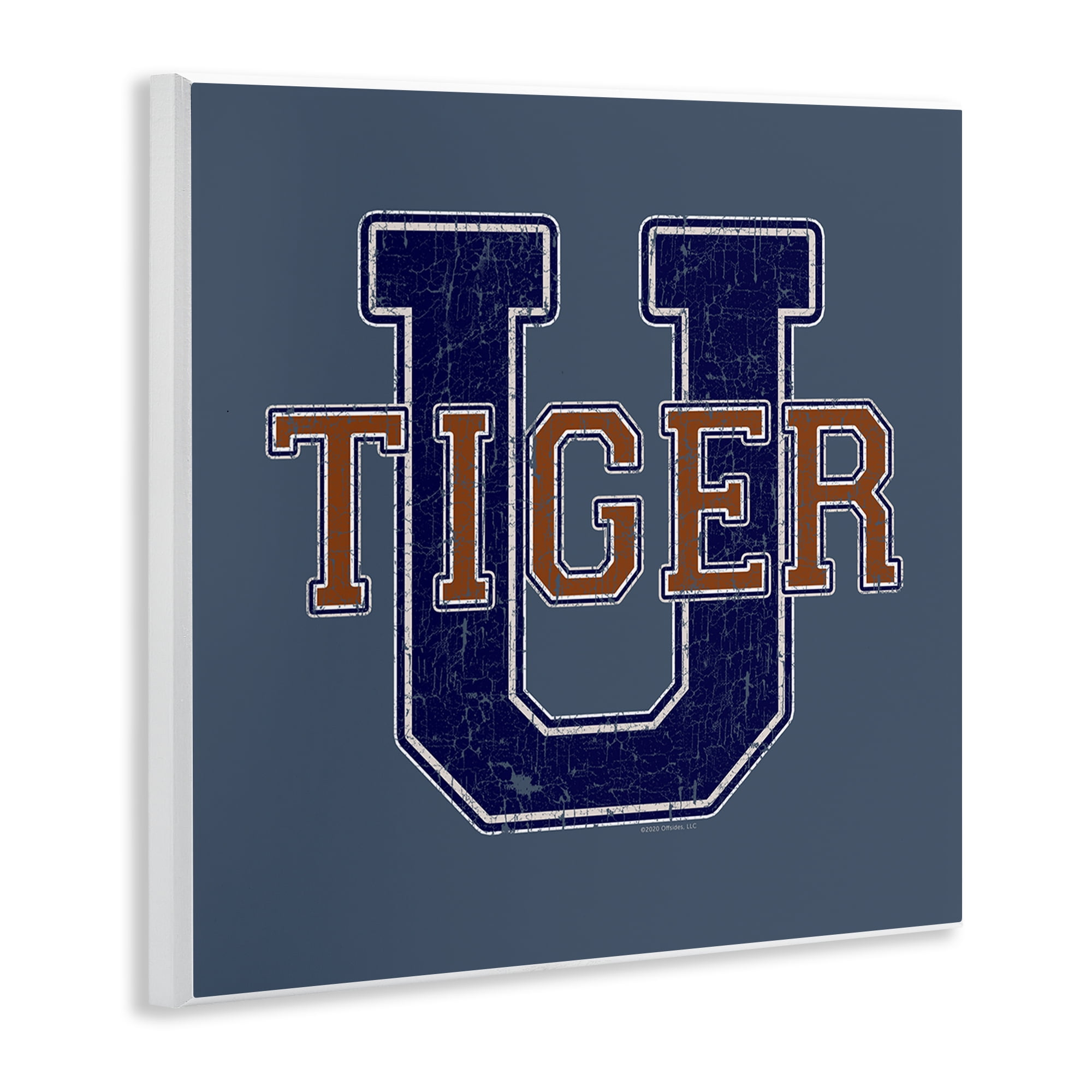 Stupell Industries Varsity Tiger U Vintage Novelty & Humor Painting Unframed Art Print Wall Art, 12 x 12