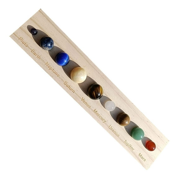 Raindrops Decorative Planet Marble Wood Crystal 1 Set 30x7cm