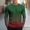 thumbnail image 2 of JUUYY Men's T-Shirt Fashion Gradient Printed Lightweight Long Sleeve Casual Athletic Breathable Round Neck Pullover Shirt Tops Wine S, 2 of 5