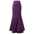 thumbnail image 1 of Jumpingount Elegante Larga Para Bodas O Lugares De Entretenimiento La Mujer De La Morada Larga Negra Larga Blanca Prendas para la parte inferior del cuerpo Púrpura, 1 XXL, 1 of 6