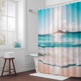 thumbnail image 6 of Summer Blue Sky Shower Curtain for Bathroom Decor, Modern Style Ocean Beach Wave Waterproof Fabric Shower Curtain, 36"x78" Set with 12 Hooks, 6 of 9