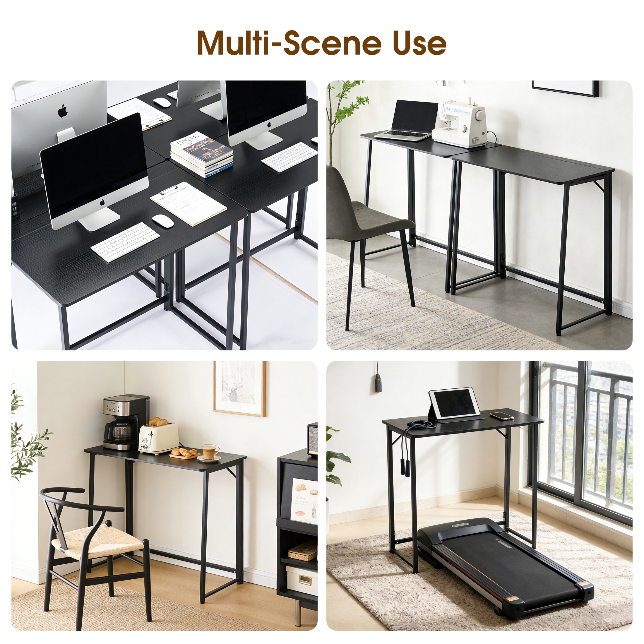 EDX 31.5" Folding Computer Desk, Oak photo 6