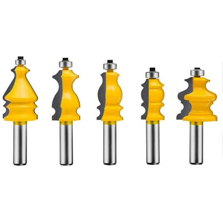 

Meihejia 1/2 Inch Shank Architectural Molding Edge-forming Router Bit Set - 5 Sizes