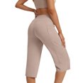 thumbnail image 4 of MLQIDK Pedal Pushers for Women Yoga Capri Pants Dressy Casual Knee Length Elastic Waist Yoga Leggings Trendy Summer Yoga Capri Pants with Pockets Complexion S, 4 of 6