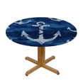 thumbnail image 3 of Orinice Anchor Ocean Round Table Cover Stain Resistant Washable Indoor Outdoor Tablecloth Kitchen Dining Wedding Parties 100% Polyester Fiber 38-42, 3 of 8