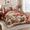 Beige-King, variant on King Quilt Set Red Brown Gingerbread House Holiday Bedspread King Size