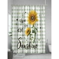 thumbnail image 5 of Shower Curtain Waterproof for Bathroom 72x84 Inch, Bee Sunflower Bath Curtain for Bath Stalls and Tub Sage Green Plaid You Are My Sunshine Decorative Shower Curtains with Hooks, 5 of 8